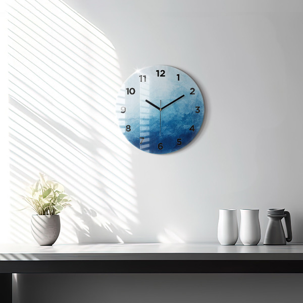 Round glass clock Abstraction water
