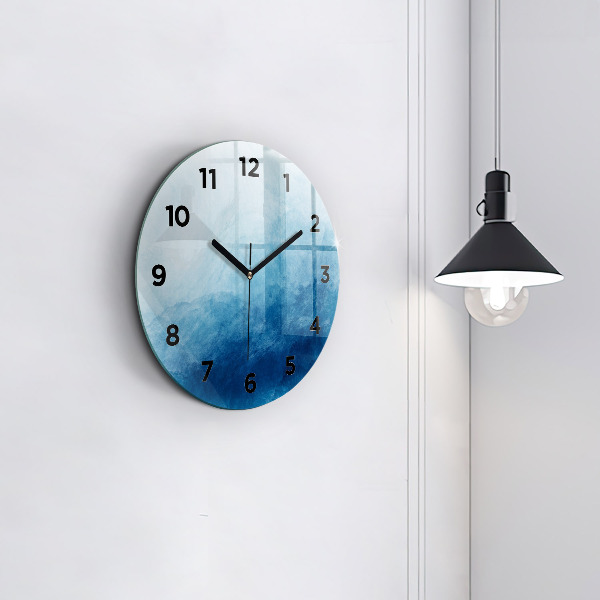 Round glass clock Abstraction water