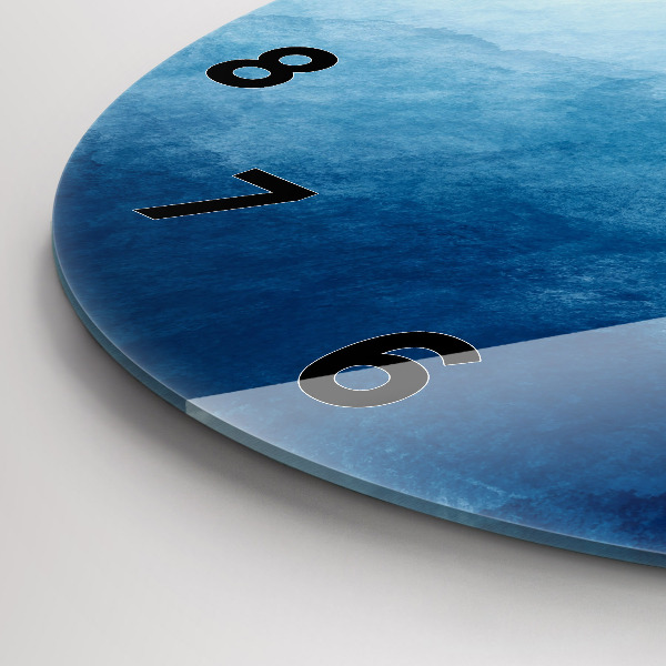 Round glass clock Abstraction water