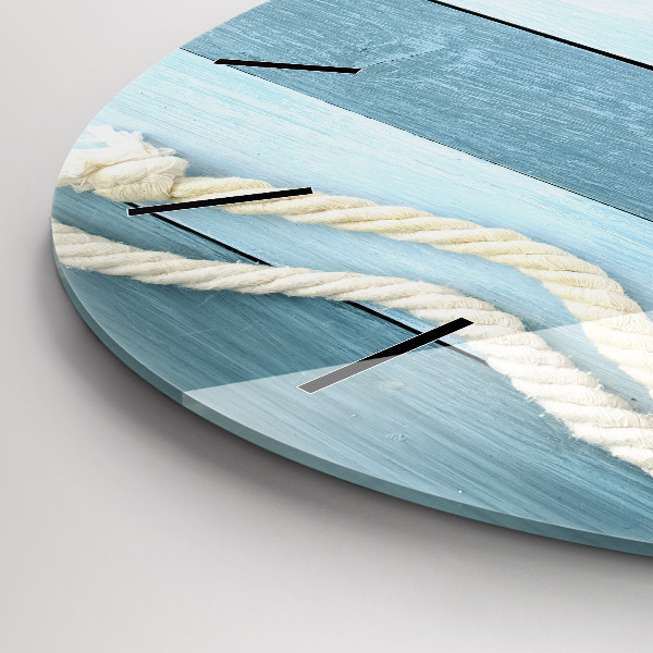 Round glass clock Boards stripes and shell