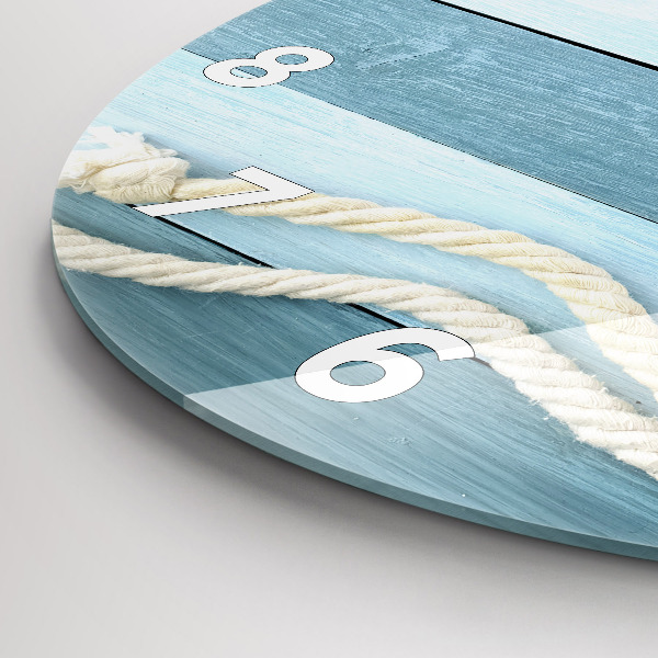 Round glass clock Boards stripes and shell
