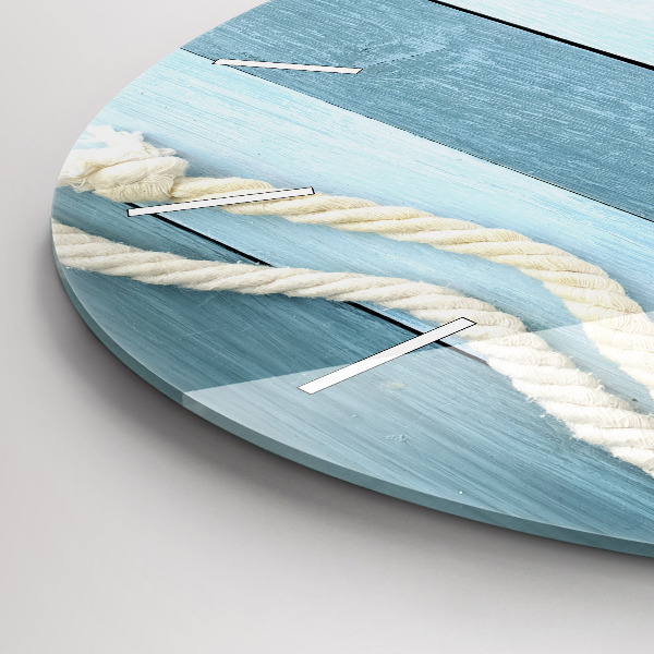 Round glass clock Boards stripes and shell