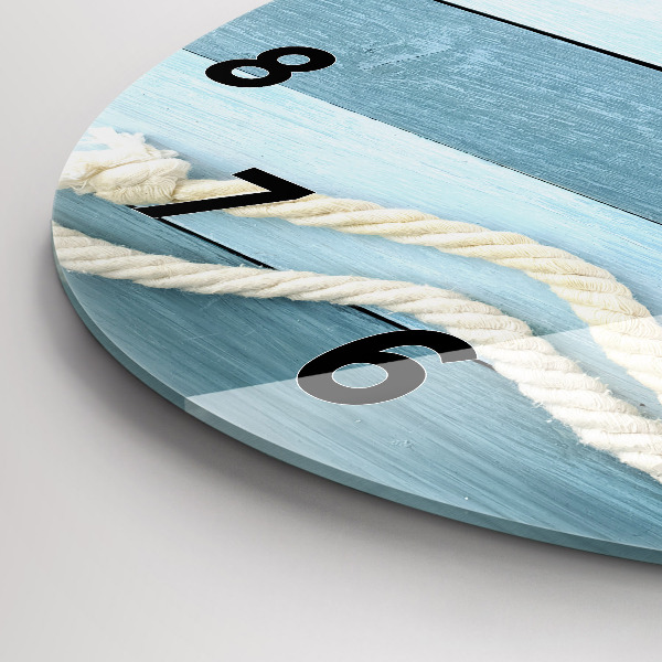 Round glass clock Boards stripes and shell