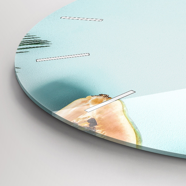 Round glass clock Summer composition