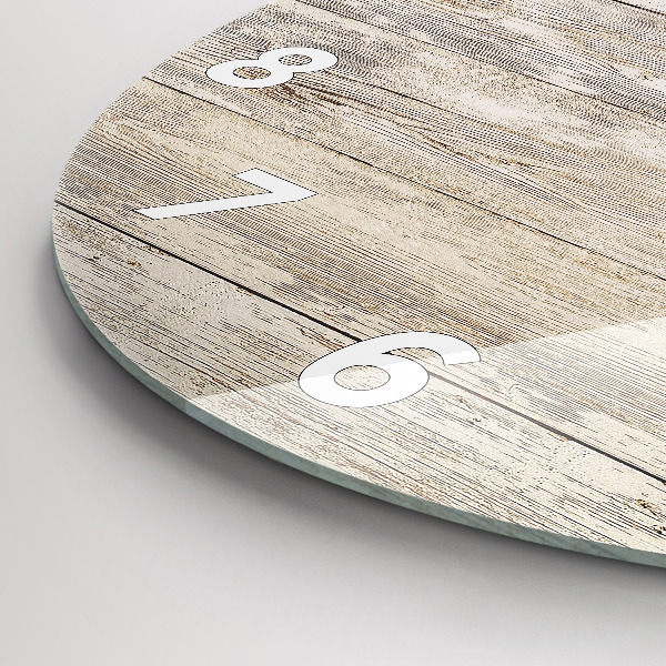 Round glass clock Wooden panels