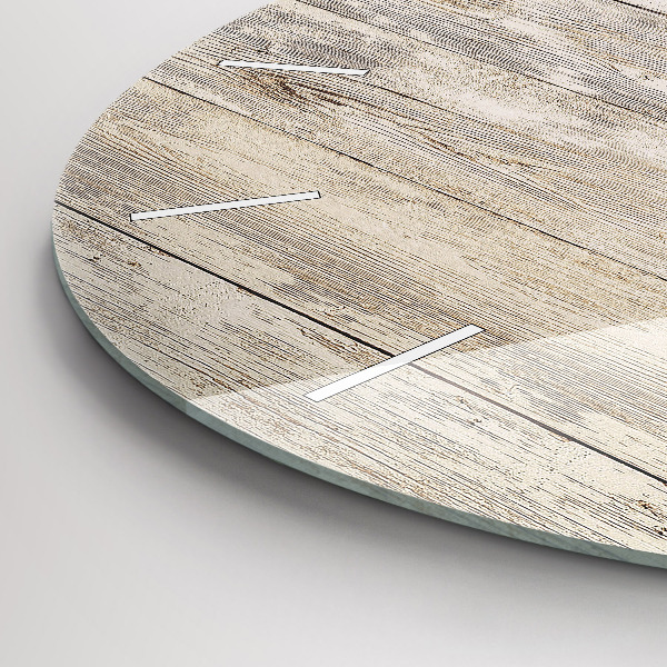 Round glass clock Wooden panels
