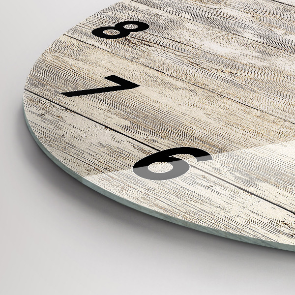 Round glass clock Wooden panels