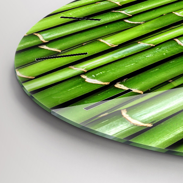 Round glass clock Asian Bamboo