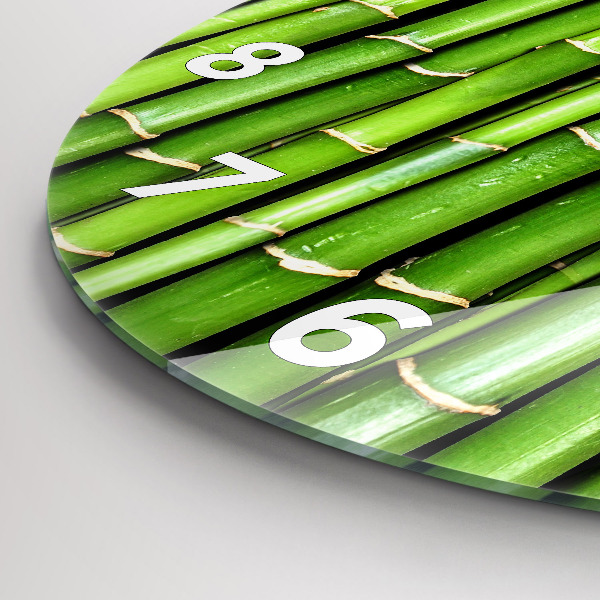 Round glass clock Asian Bamboo