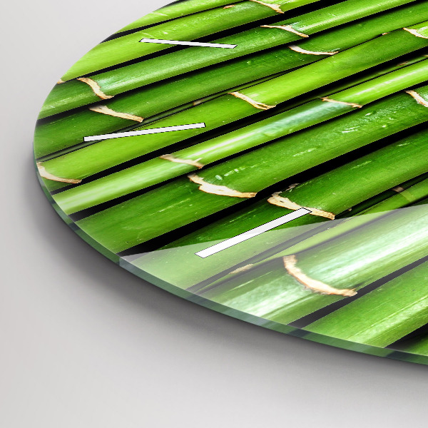 Round glass clock Asian Bamboo