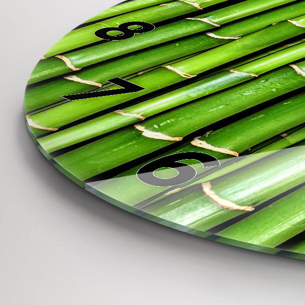 Round glass clock Asian Bamboo