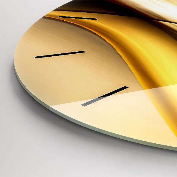 Round glass clock Abstract wave