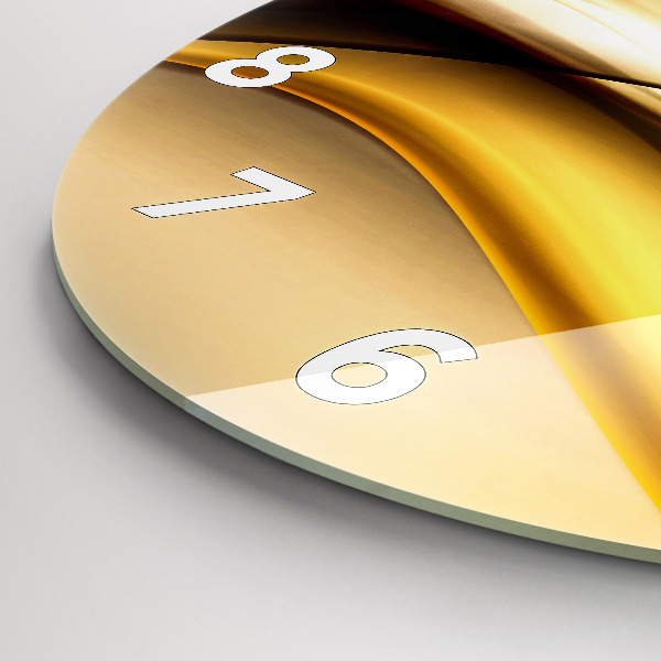 Round glass clock Abstract wave