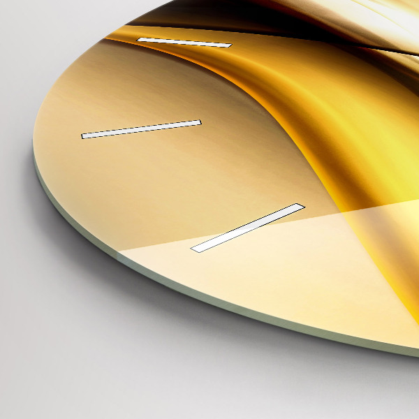 Round glass clock Abstract wave