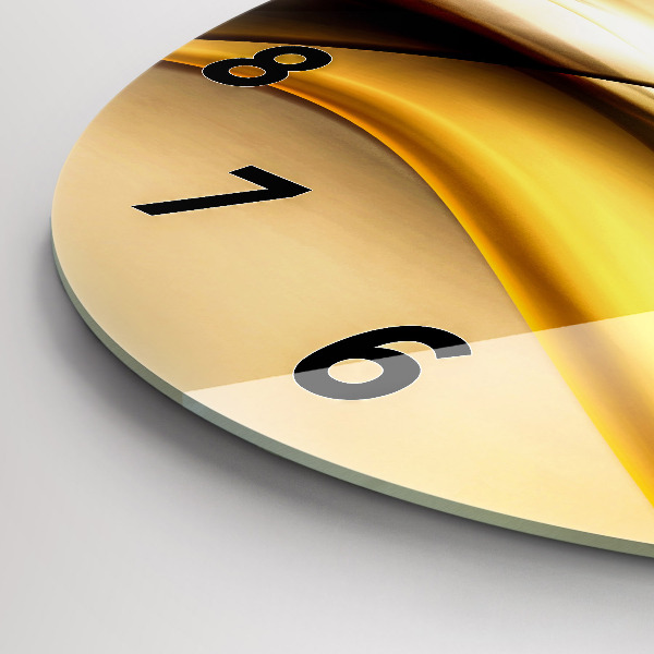 Round glass clock Abstract wave