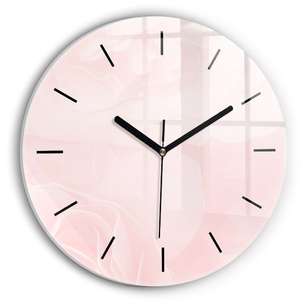 Round glass clock Roses