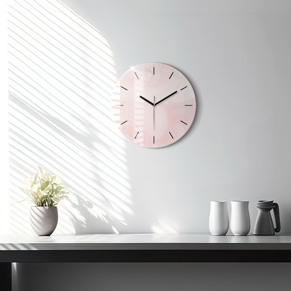 Round glass clock Roses
