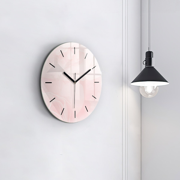 Round glass clock Roses