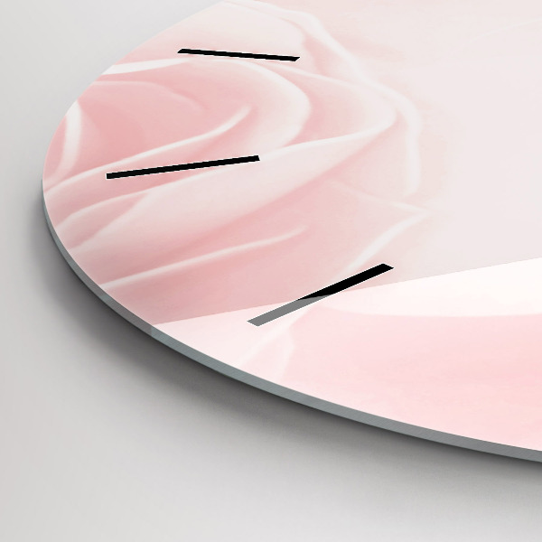Round glass clock Roses