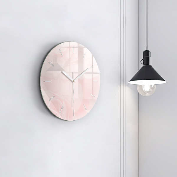 Round glass clock Roses