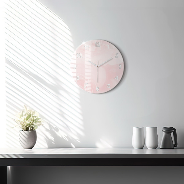 Round glass clock Roses