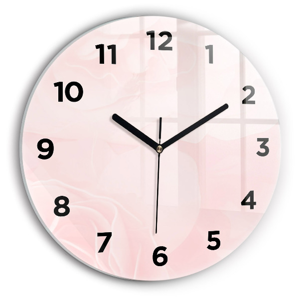 Round glass clock Roses