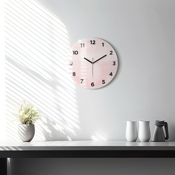 Round glass clock Roses