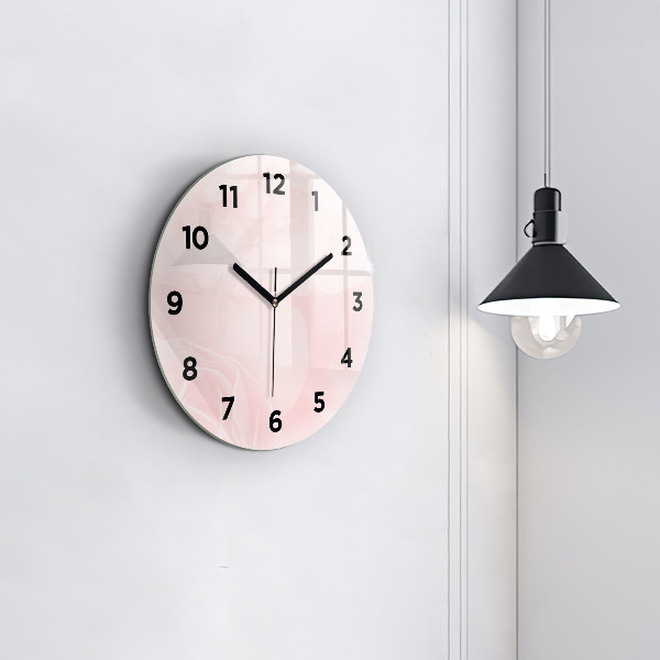 Round glass clock Roses