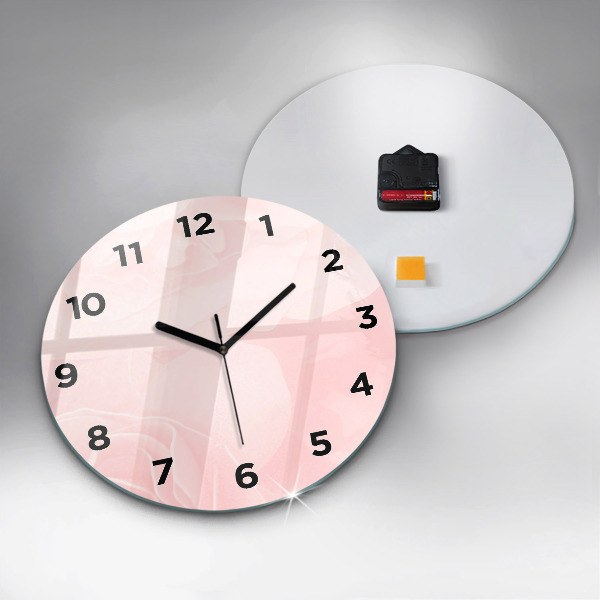 Round glass clock Roses