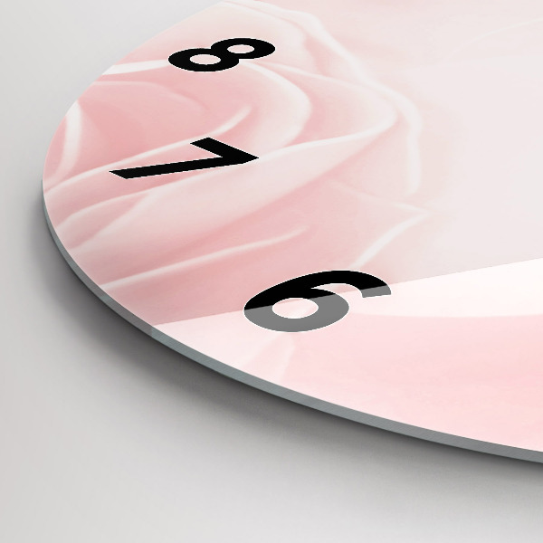 Round glass clock Roses
