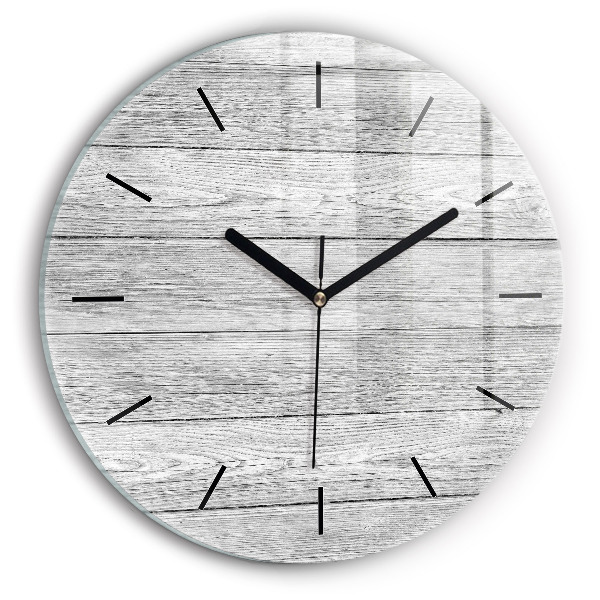 Round glass clock Wooden panels