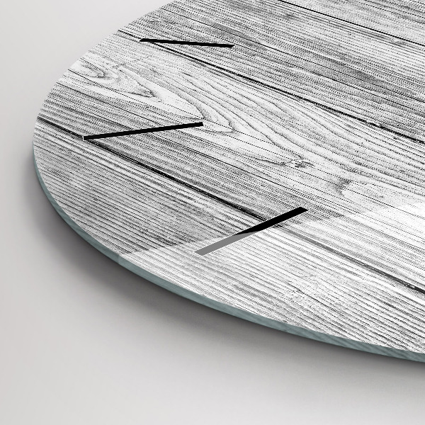 Round glass clock Wooden panels
