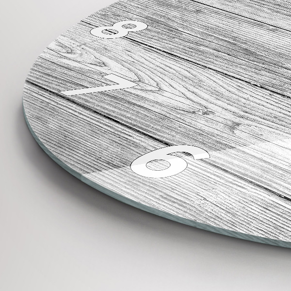 Round glass clock Wooden panels