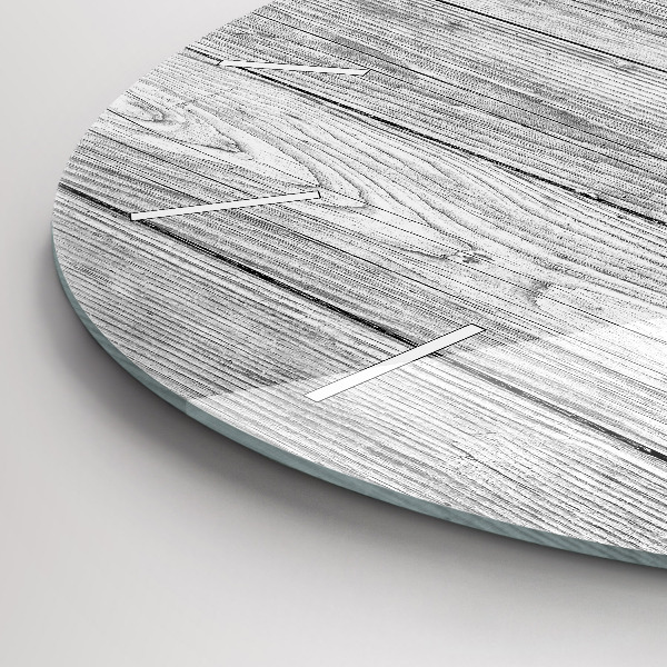 Round glass clock Wooden panels