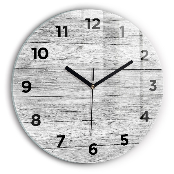 Round glass clock Wooden panels