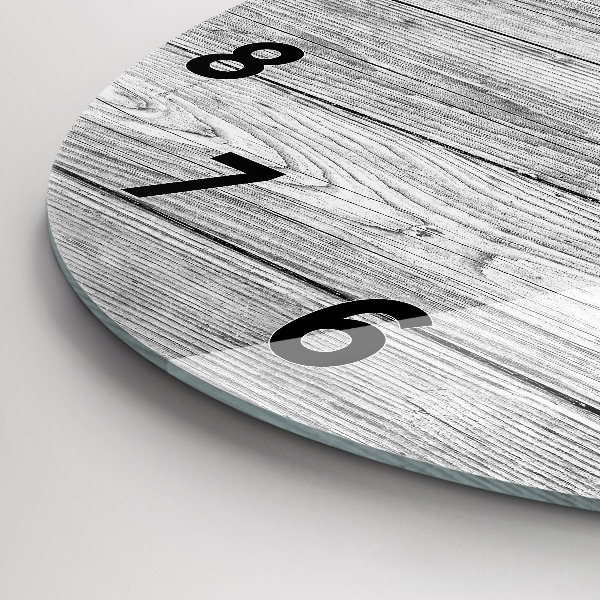 Round glass clock Wooden panels