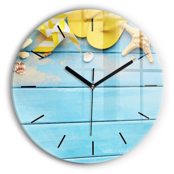 Round glass clock Beach accessories and boards