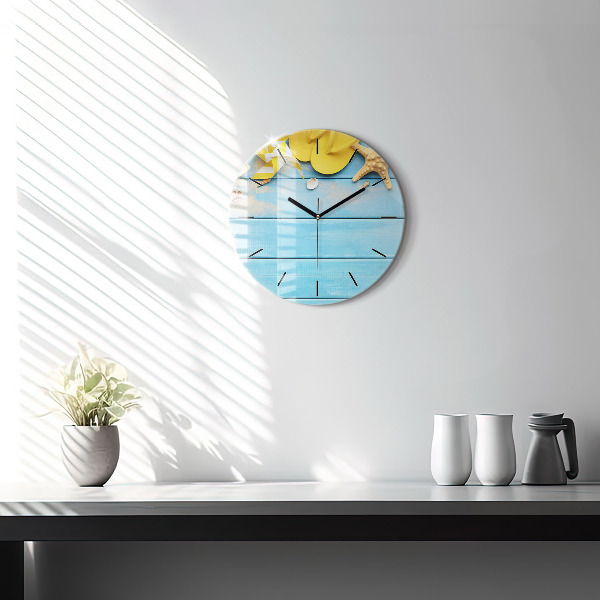 Round glass clock Beach accessories and boards