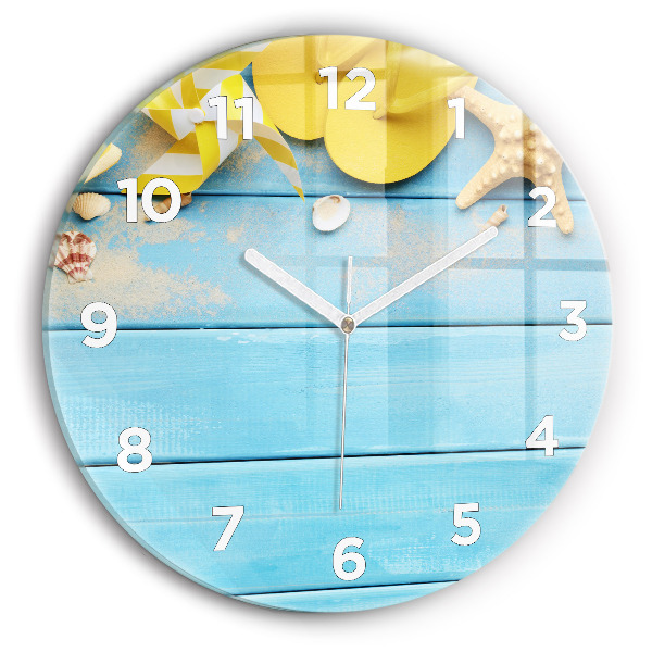 Round glass clock Beach accessories and boards