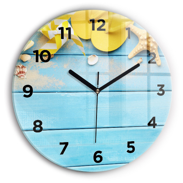 Round glass clock Beach accessories and boards