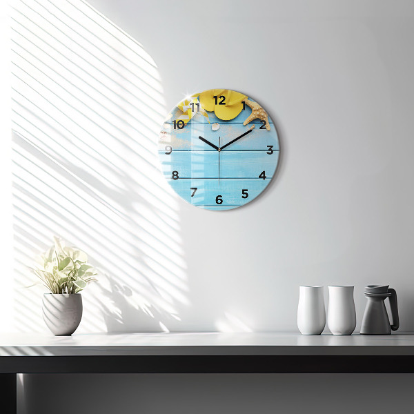 Round glass clock Beach accessories and boards