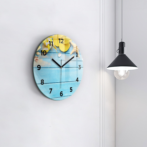 Round glass clock Beach accessories and boards