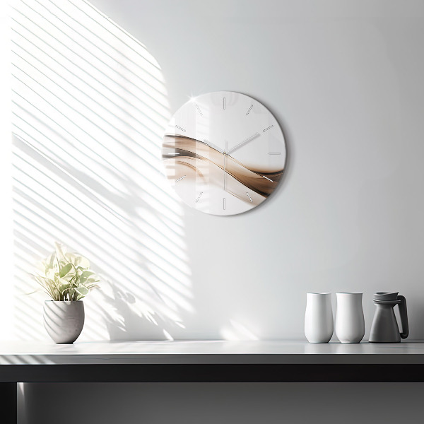 Round glass clock Abstraction line