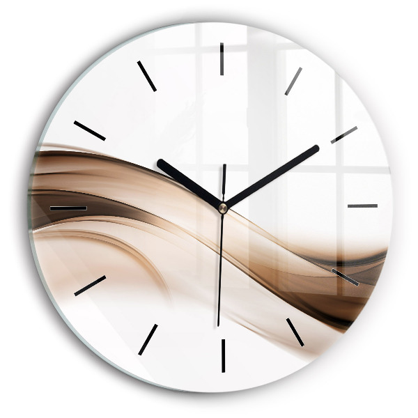 Round glass clock Abstraction line