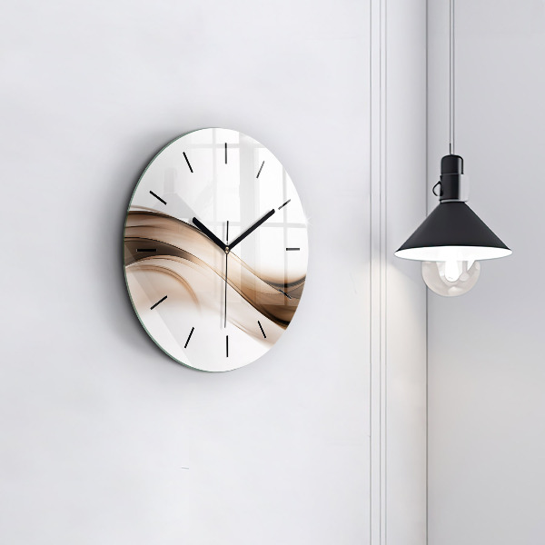 Round glass clock Abstraction line