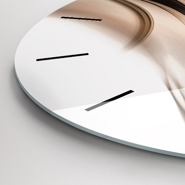 Round glass clock Abstraction line