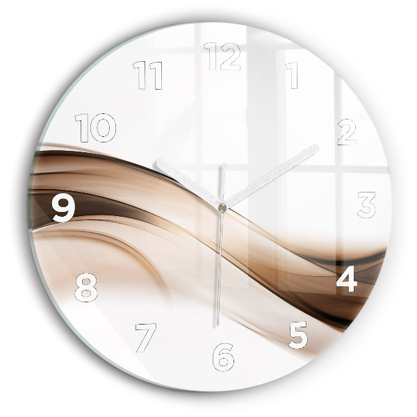 Round glass clock Abstraction line