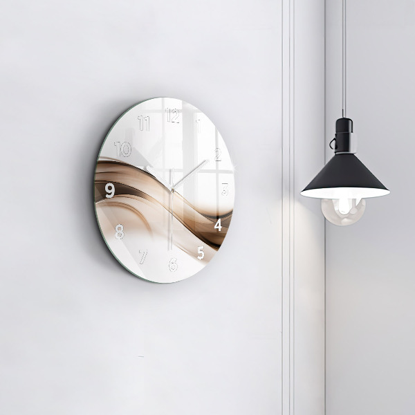 Round glass clock Abstraction line