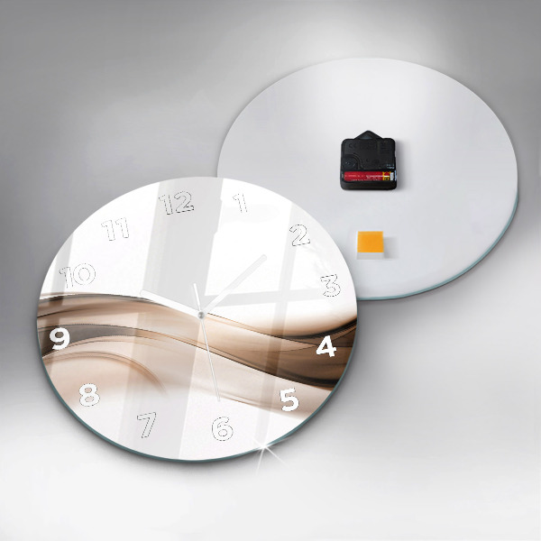 Round glass clock Abstraction line