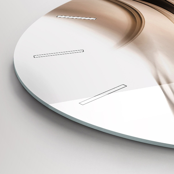 Round glass clock Abstraction line